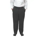image of Winco UNF-2KXXL Newbury Chef Pants, Relaxed Fit, black, XLL