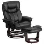 image of Flash Furniture BT-7821-BK-GG Contemporary Swivel Recliner, 33"W x 34"-44.5"D x 41.25"H, Upholstered, Black LeatherSoft