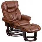 image of Flash Furniture BT-7821-VIN-GG Contemporary Swivel Recliner, 33"W x 34-44.5"D x 41.25"H, LeatherSoft, Brown Vintage