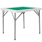 image of Flash Furniture DAD-MJZ-88-GG Folding Game Table, 34-1/2"W x 34-1/2"D x 29"H, Green Felt Surface, Granite White Plastic Border, 220 lbs