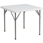 image of Flash Furniture DAD-YCZ-86-GG Folding Table, 34-1/4"W x 34-1/4"D x 29-1/2"H, Granite White Plastic Top, Gray Metal Legs, 220 lbs