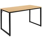 image of Flash Furniture GC-GF156-12-MAP-BK-GG Rectangular Computer Desk, 47"W, 29"H, Laminated Maple Top, Black Metal Frame
