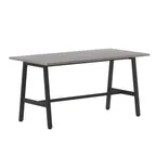 image of Flash Furniture MT-M6030-LTGRY-ABF-GG Redmond Conference Table, 60"W x 30"D, Rectangular, Gray Oak, 1" Thick Top, Powder Coated Steel Base