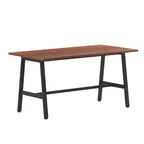 image of Flash Furniture MT-M6030-WLT-ABF-GG Redmond 60"W x 30"D Rectangular Conference Table, Walnut Finish, 1" Thick Top, Powder Coated Steel A-Frame Base