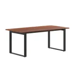 image of Flash Furniture MT-M7236-WLT-UBF-GG Redmond Conference Table, 72"W x 36"D, Rectangular, Walnut Finish, Powder Coated Steel U-Frame Base