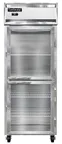 image of Continental Refrigerator 1RENPTHD-GD-SD 28.5" 1-Section Pass-Thru Refrigerator, 22 cu. ft., Half Glass & Solid Doors