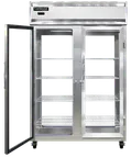 image of Continental Refrigerator 2RNSSPT-GD-GD 38" 2-Section Glass Door Pass Thru Refrigerator, 50 cu. ft., Top Mounted