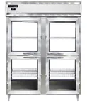 image of Continental Refrigerator D2RENSSPTHD-GD-GD 57" 2-Section Glass Door Pass Thru Refrigerator, 52 cu. ft., Top Mounted