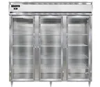 image of Continental Refrigerator D3RNPT-GD-SD 87" 3-Section Pass-Thru Refrigerator, 72 cu. ft., Glass & Solid Doors, Top Mounted