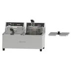 image of Omcan USA 48585 24" Countertop Electric Deep Fryer, Split Pot, 40 Ibs, 240v/60/1-ph