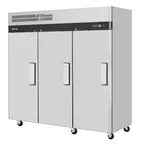 image of Turbo Air M3R72-3-N-AL(-AR) 77" 3-Solid Door Reach-In Refrigerator, 65.8 cu. ft., Stainless Steel Exterior, Top Mounted