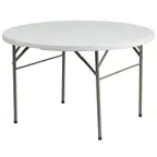 image of Flash Furniture DAD-122RZ-GG Folding Table, 47-3/4" Dia. x 29-1/2"H, Granite White Plastic, 440 lbs, Round, Indoor/Outdoor