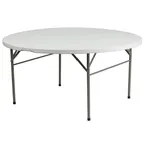 image of Flash Furniture DAD-154Z-GG Folding Table, 60-1/2" Dia. x 29-1/2"H, Granite White Plastic Top, 551 lbs, Round, Indoor/Outdoor