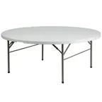image of Flash Furniture DAD-183RZ-GG Folding Table, 71" Dia. x 29"H, Granite White Plastic Top, 771 lbs, Round, Indoor/Outdoor