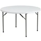 image of Flash Furniture DAD-YCZ-122R-GG Folding Table, 48" Dia. x 29-1/4"H, Granite White Plastic Top, 500 lbs, Round, Indoor/Outdoor Use