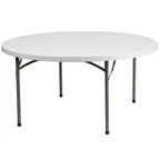 image of Flash Furniture DAD-YCZ-152R-GW-GG Folding Table, 59-3/4" Dia. x 28-3/4"H, Granite White, 880 lbs, Round, Indoor/Outdoor