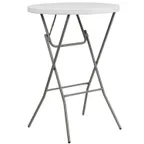 image of Flash Furniture DAD-YCZ-80R-2-BAR-GW-GG Folding Bar Table, 31-1/4" Dia. x 43-3/4"H, Granite White Plastic Top, Gray Metal Legs, 165 lbs