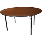 image of Flash Furniture MEW-60R-WB Folding Banquet Table, 5 Ft Dia, Round, High Pressure Laminate Top