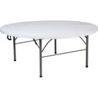 image of Flash Furniture RB-183RFH-GG Folding Table, 71" Dia. x 29"H, Granite White Plastic Top, 440 lbs, Round, Indoor/Outdoor