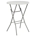 image of Flash Furniture RB-32RB-BAR-GW-GG Folding Bar Table, 31-1/2" Dia. x 43-1/2"H, Granite White Plastic Top, 165 lbs, Round, Gray Metal Legs