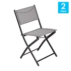 image of Flash Furniture TLH-SC-097-GRY-02-GG Brazos 300 lb. Gray Folding Chair, Steel Frame