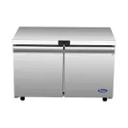 image of Atosa USA AUF48SD 48" Two Solid Door Undercounter Freezer, Stainless Steel, 11.8 cu. ft.