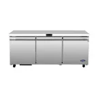 image of Atosa USA AUR72SD 72" Three Solid Door Undercounter Refrigerator, Stainless Steel, 18.2 cu. ft