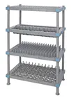 image of Quantum QPM243068DR Millenia 4-Tier Mobile Drying Rack, 30x24x68, Gray Finish, 4 Shelves, Casters