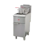 image of Omcan USA 48306 15" Floor Model Natural Gas Full Pot Fryer, 50 lbs