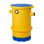 image of Thermaco TSS-27-SSA Trapzilla Solids Separator with Support Stand, 3" Inlet/Outlet - 35 gal/min 