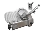 image of Omcan USA 48391 - 13" Meat Slicer, Gear-Driven, Manual Gravity Feed, 0.48 HP, 360W, 120V, Aluminum Body, Made in Italy