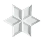 image of CAC China CMP-6 Compartment Tray, 12" x 12" x 3/4" White Porcelain, 6 Compartments, Safe - 1 Dozen