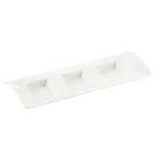 image of CAC China CN-3T10 3-Comp Tray, 10-1/8" L x 3-3/4" W x 1-1/4" H, 1/2 oz, White, Dishwasher - Dozen