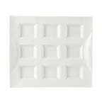 image of CAC China CN-9T12 9-Compartment Rect Porcelain White 11-3/4" L x 10-1/8" W x 1-3/8" H 1/2 oz-1 Dozen