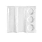 image of CACChina CTY-23 Tray, 12" L x 13" W x 1-1/2" H, Square, 5-Compartment, Porcelain, White - 1 Dozen