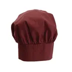 image of Winco CH-13BG Chef Hat, 13"H, Adjustable Velcro Closure, One Size Fits Most, burgundy