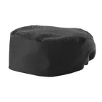 image of Winco CHPB-3BR Pillbox Hat, 3-1/2"H, Ventilated, 65/35 Poly-Cotton Blend, black, regular size