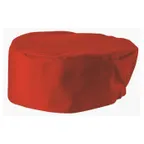 image of Winco CHPB-3RR Pillbox Hat, 3-1/2"H, Ventilated, 65/35 Poly-Cotton Blend, red, regular size