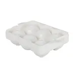 image of Winco ICCP-6W Ice Cube Tray, 6-Compartment, 2-Piece: Top & Bottom Trays, Makes Spherical 2" Cubes