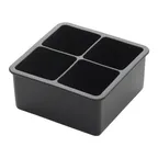 image of Winco ICCT-4R Ice Cube Tray (4) 2" Square Compartments, Silicone, Black