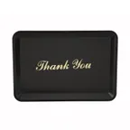 image of Winco TT-46 Tip Tray, Rectangular 4½" x 6½" Black Plastic with Gold “Thank You” Imprint – 1 Dozen