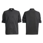 image of Winco UNF-12KXXL Signature Chef Jacket, Tapered Fit, black, 2XL
