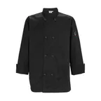 image of Winco UNF-6K4XL Mulholland Chef Jacket, Tapered Fit, black, 4XL