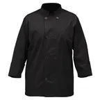 image of Winco UNF-6KXL Mulholland Chef Jacket, Tapered Fit, black, XL