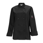 image of Winco UNF-7KL Beacon Women'S Chef Jacket, Tapered Fit, black, large