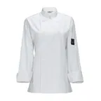 image of Winco UNF-7WS Beacon Women'S Chef Jacket, Tapered Fit, white, small