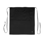 image of Winco WA-3129BK Bistro Apron, 32"L X 28"W (2) Pockets, Machine Wash And Dry, black