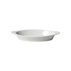 image of Winco WRD-12 Welsh Rarebit Baking Dish 12 oz Oval Porcelain White 10"L x 5-1/4"W x 1-1/4"H - 1 Dozen