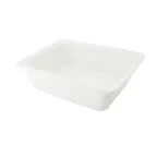 image of CACChina BF-102D GN Food Pan – 12-3/4"L x 10-3/8"W x 4"H, 1/2 Size, Porcelain, Super White, Oven Safe