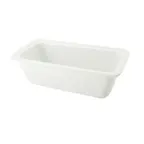 image of CACChina BF-103D Pan 1/3, 12-3/4"L x 6-7/8"W x 4"H Porcelain, White Dishwasher/Oven/Microwave Safe
